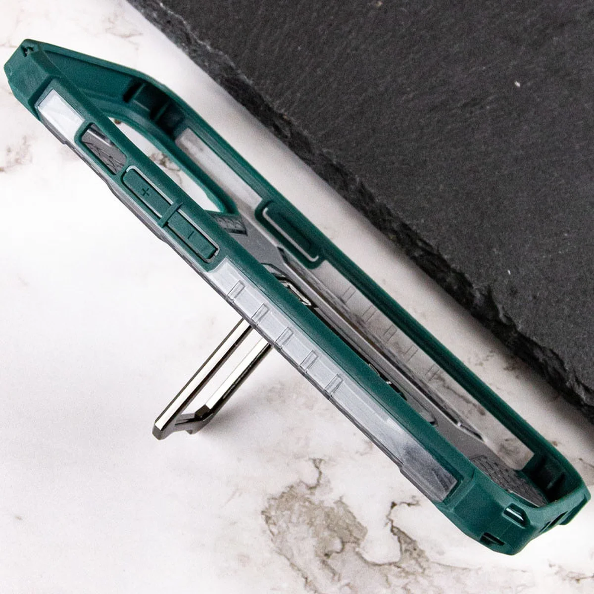 Удароміцний чохол Transformer CrystalRing для Apple iPhone 13 (6.1") Темно-зелений