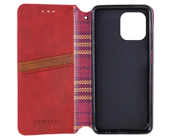 Шкіряний чохол-книжка GETMAN Cubic (PU) для Apple iPhone 13 (6.1") Червоний