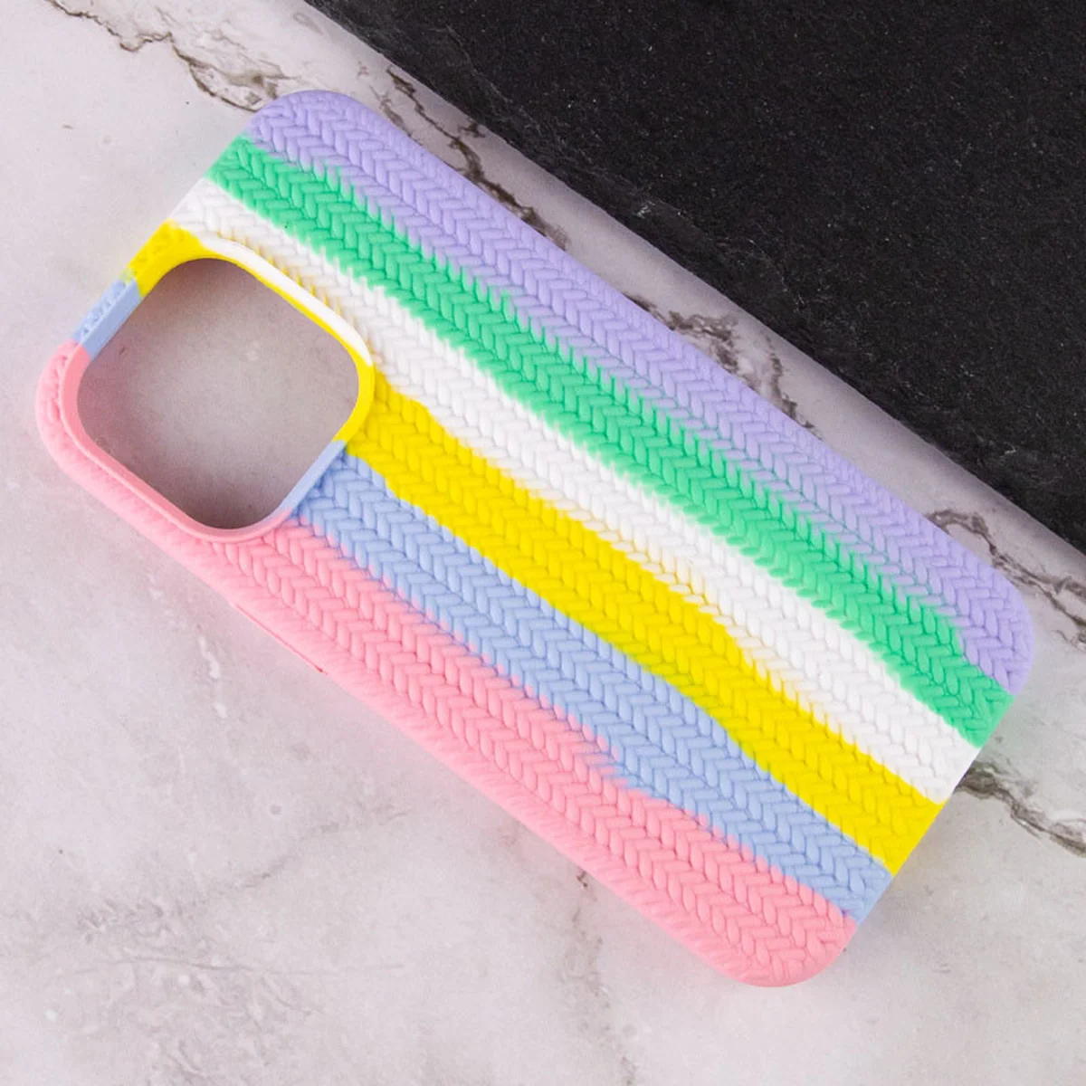 Чохол Silicone case Full Braided для Apple iPhone 13 (6.1") Рожевий / Бузковий
