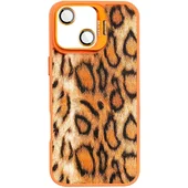 Чехол TPU+PC Wild Leopard with MagSafe and Lens для Apple iPhone 13 / 14 (6.1") Orange