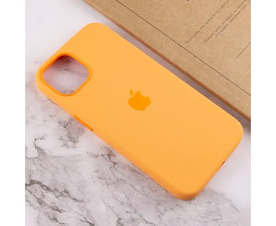 Чехол Silicone case (AAA) full with Magsafe and Animation для Apple iPhone 13 (6.1") Оранжевый / Marigold