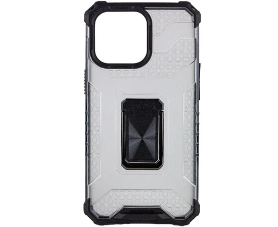 Ударопрочный чехол Transformer CrystalRing для Apple iPhone 13 (6.1") Черный + Прозрачный / Черный