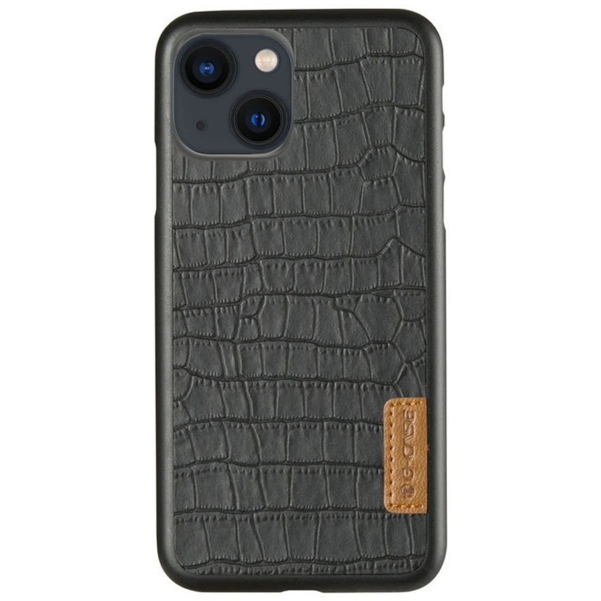 Кожаная накладка G-Case Crocodile Dark series для Apple iPhone 13 (6.1") Черный