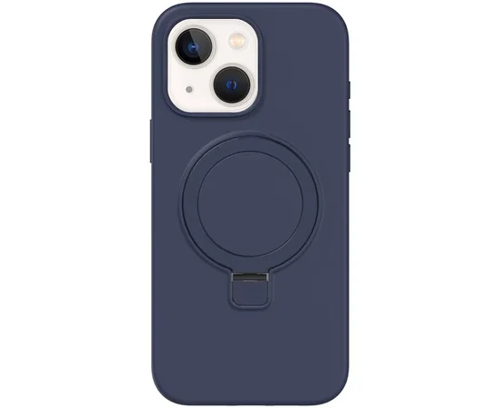 Чехол Silicone Case Full Protective NO LOGO with Ring для Apple iPhone 13 / 14 (6.1") Dark Blue