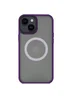 TPU+PC чохол Metal Buttons with MagSafe для Apple iPhone 13 (6.1") Темно-фіолетовий