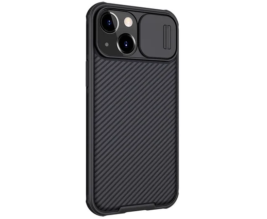 Карбоновая накладка Nillkin Camshield (шторка на камеру) для Apple iPhone 13 (6.1") Черный / Black