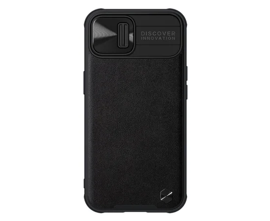 Кожаная накладка Nillkin Camshield Leather (шторка на камеру) для Apple iPhone 13 (6.1") Черный / Black