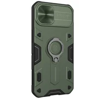 TPU+PC чехол Nillkin CamShield Armor no logo (шторка на камеру) для Apple iPhone 13 (6.1") Зеленый