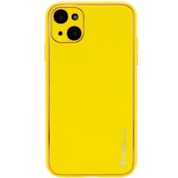 Кожаный чехол Xshield для Apple iPhone 13 (6.1") Желтый / Yellow
