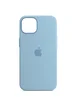 Чехол Silicone case (AAA) full with Magsafe and Animation для Apple iPhone 13 (6.1") Голубой / Blue Fog
