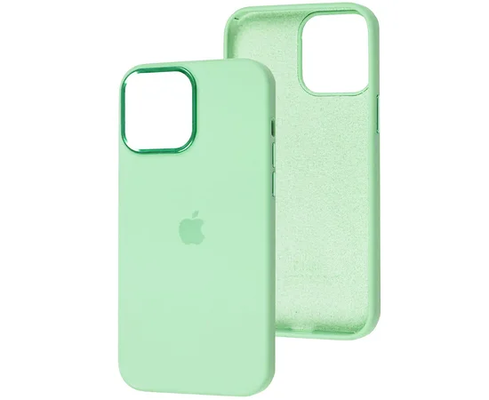 Чехол Silicone Case Metal Buttons (AA) для Apple iPhone 13 (6.1") Зеленый / Pistachio