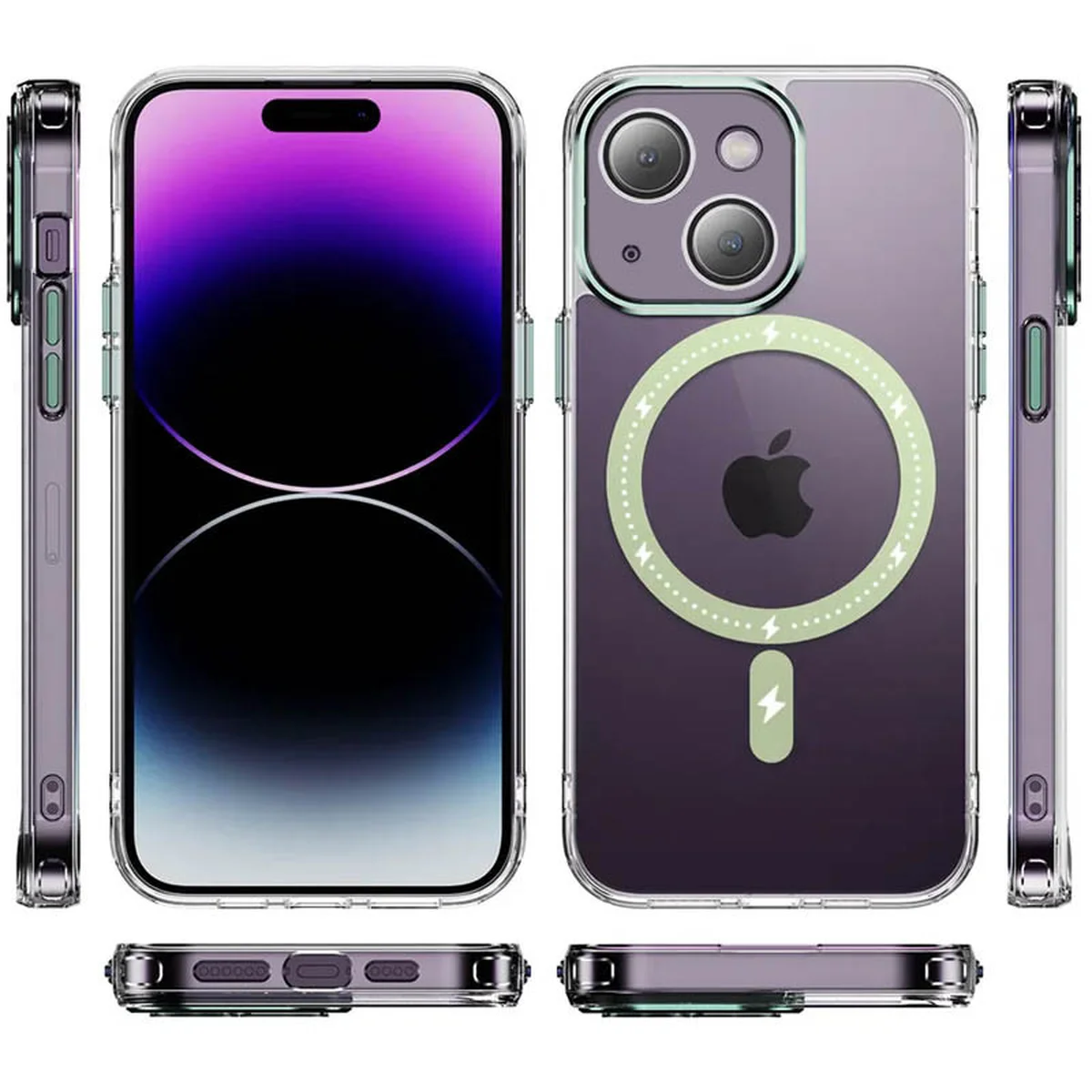 Чохол TPU+PC Colorful with MagSafe для Apple iPhone 13 (6.1") Green