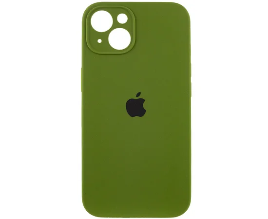 Чехол Silicone Case Full Camera Protective (AA) для Apple iPhone 13 (6.1") Зеленый / Dark Olive