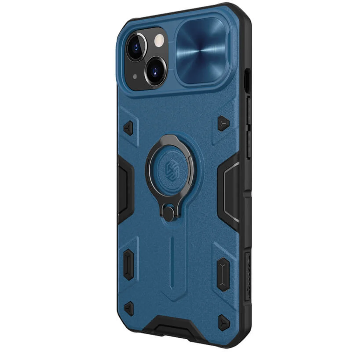 TPU+PC чохол Nillkin CamShield Armor no logo (шторка на камеру) для Apple iPhone 13 (6.1") Синій