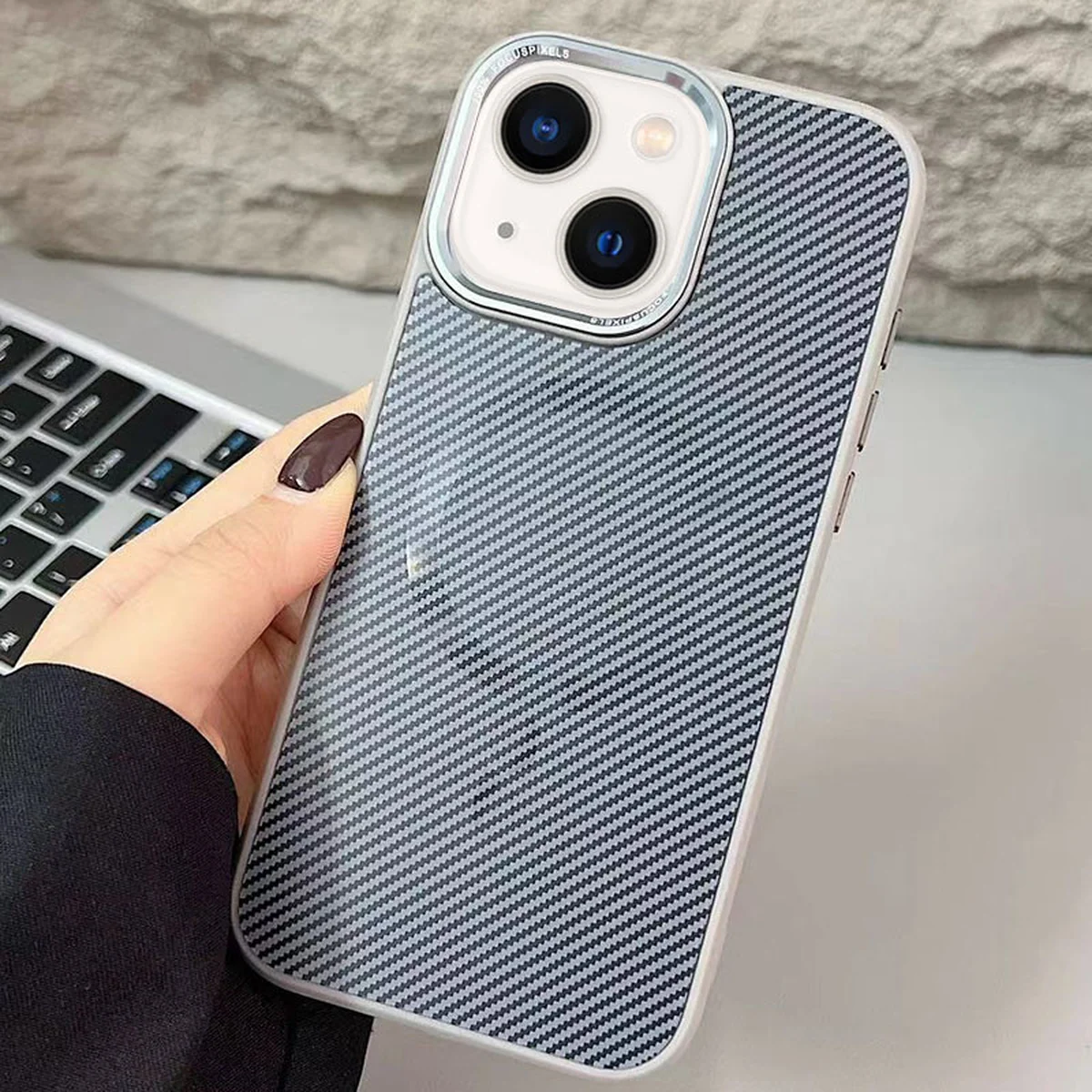 Чехол TPU+PC Carbon Mirage with MagSafe для Apple iPhone 13 / 14 (6.1") Grey