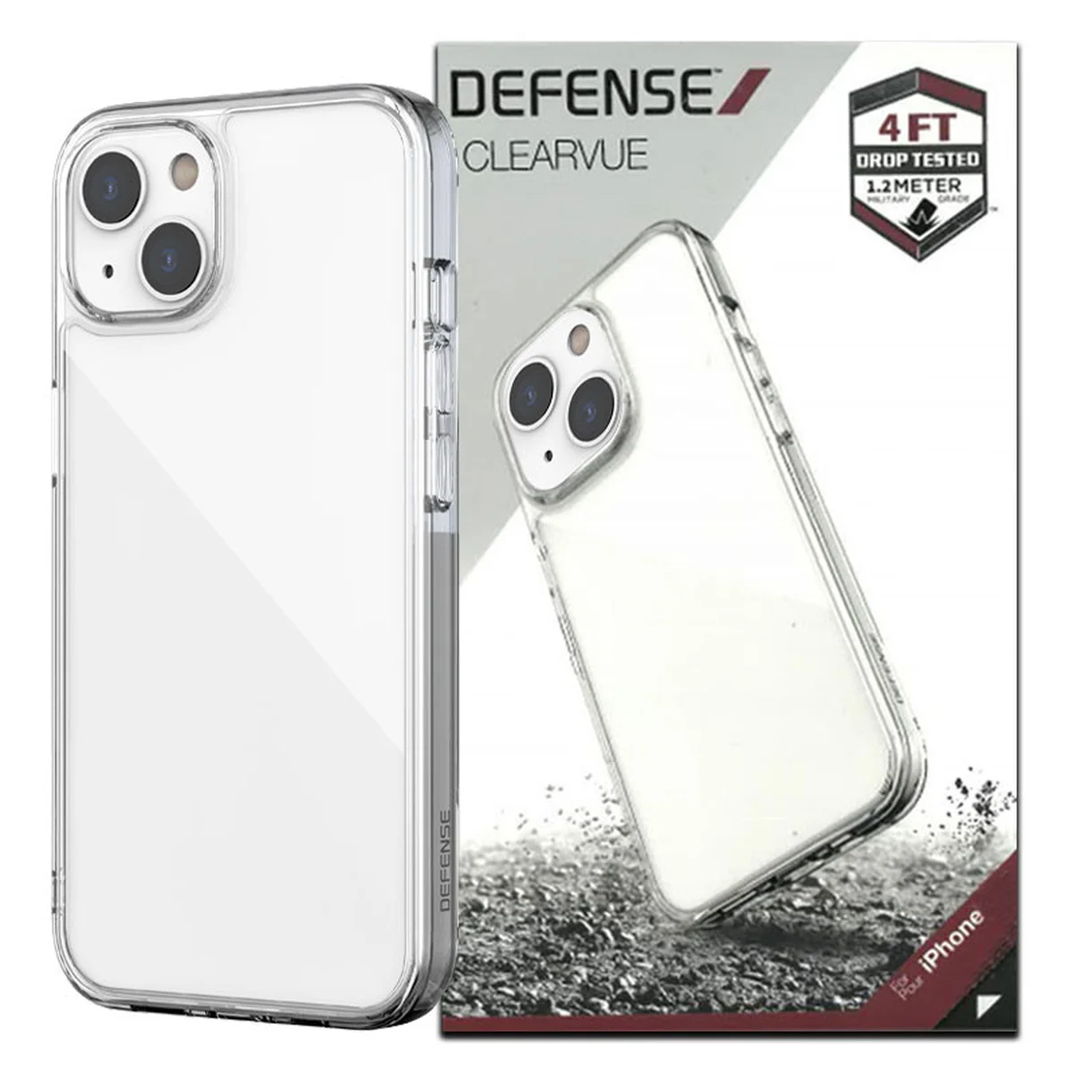 Чехол Defense ClearVue Series (TPU+PC) для Apple iPhone 13 (6.1") Прозрачный