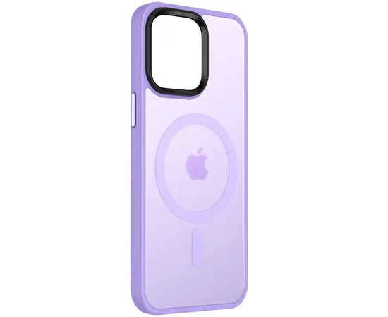 TPU+PC чехол Metal Buttons with MagSafe Colorful для Apple iPhone 13 (6.1") Сиреневый