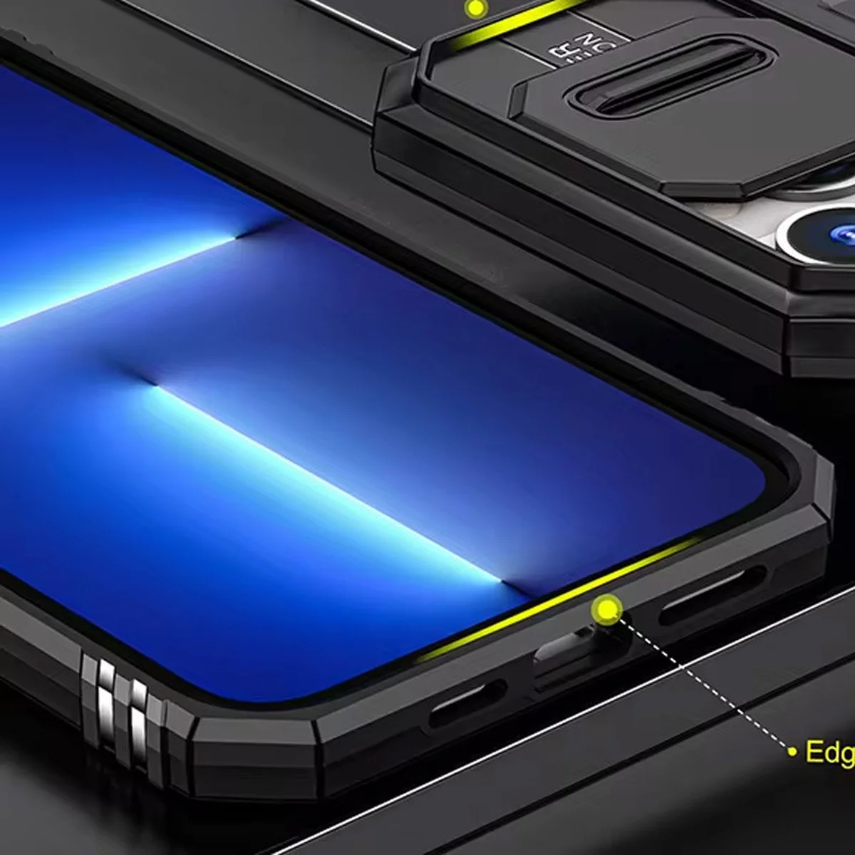 Ударопрочный чехол Camshield Army Ring для Apple iPhone 13 (6.1") Черный / Black