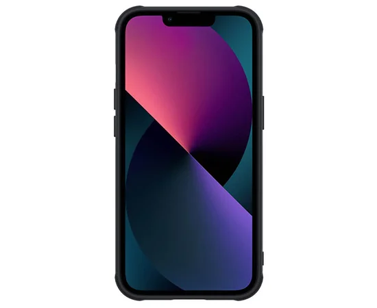 Кожаная накладка Nillkin Camshield Leather (шторка на камеру) для Apple iPhone 13 (6.1") Черный / Black