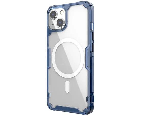 TPU чехол Nillkin Nature Pro Magnetic для Apple iPhone 13 (6.1") Синий (прозрачный)