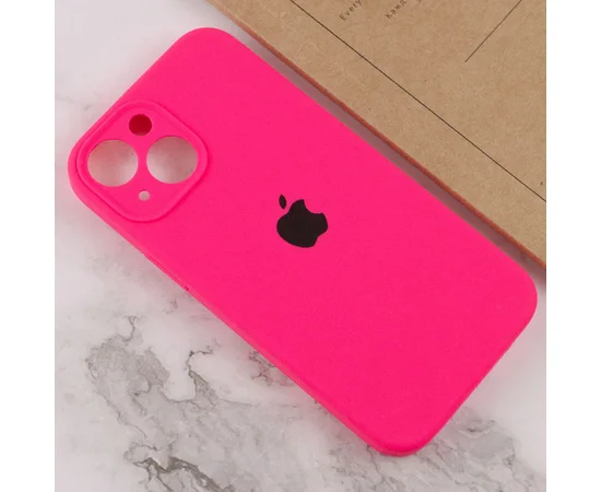 Чехол Silicone Case Full Camera Protective (AA) для Apple iPhone 13 (6.1") Розовый / Barbie pink