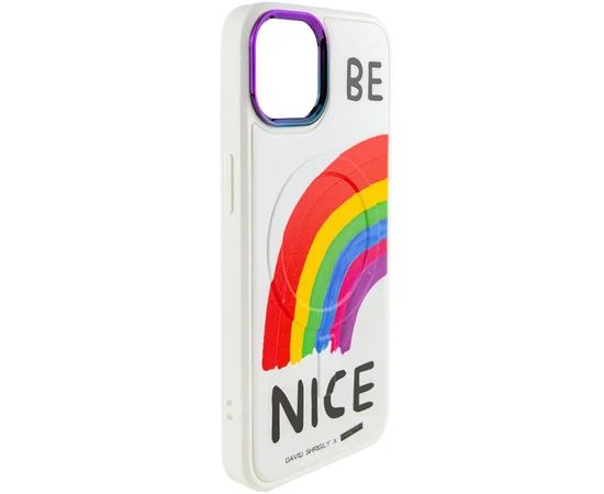 TPU+PC чехол Funny pictures with MagSafe для Apple iPhone 13 (6.1") Be Nice