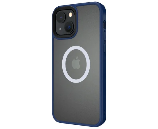 TPU+PC чехол Metal Buttons with MagSafe для Apple iPhone 13 (6.1") Синий
