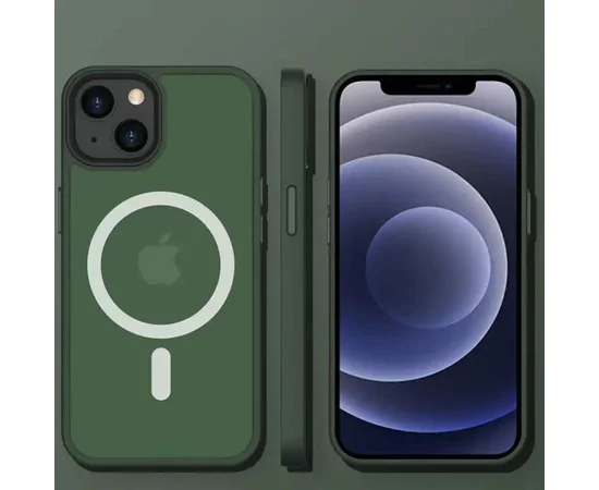 TPU+PC чехол Metal Buttons with MagSafe Colorful для Apple iPhone 13 (6.1") Зеленый