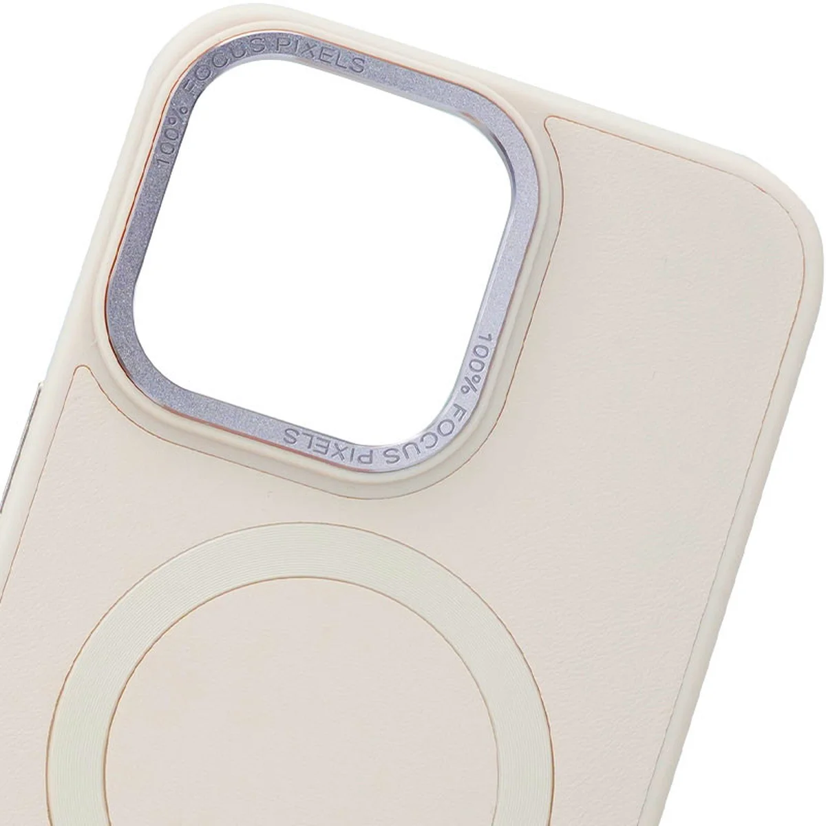 Кожаный чехол Bonbon Leather Metal Style with MagSafe для Apple iPhone 13 (6.1") Розовый / Light pink