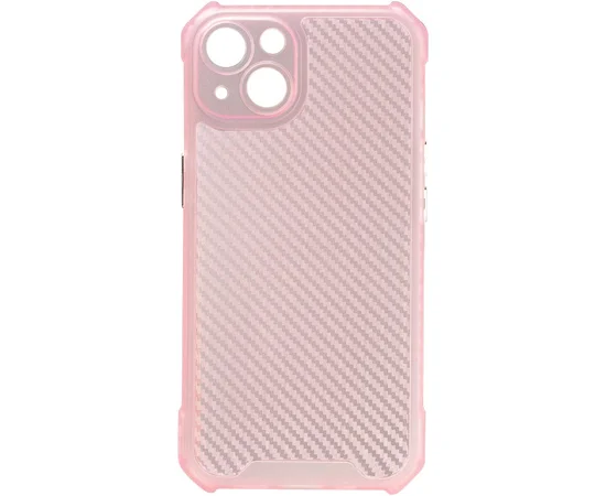 Чехол TPU Ease Carbon color series для Apple iPhone 13 (6.1") Розовый / Прозрачный
