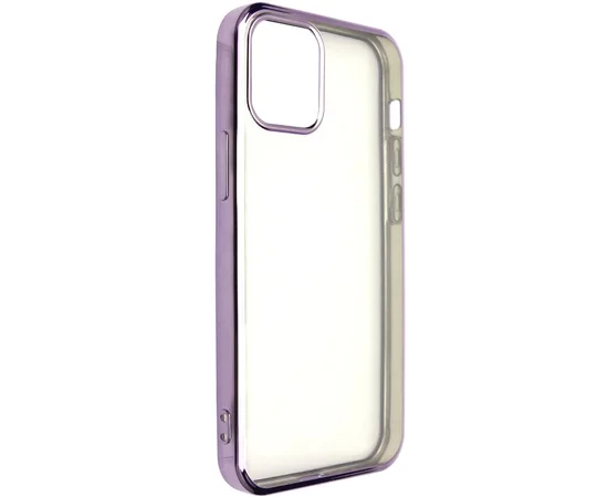 Прозрачный силиконовый чехол глянцевая окантовка Full Camera для Apple iPhone 13 (6.1") Сиреневый
