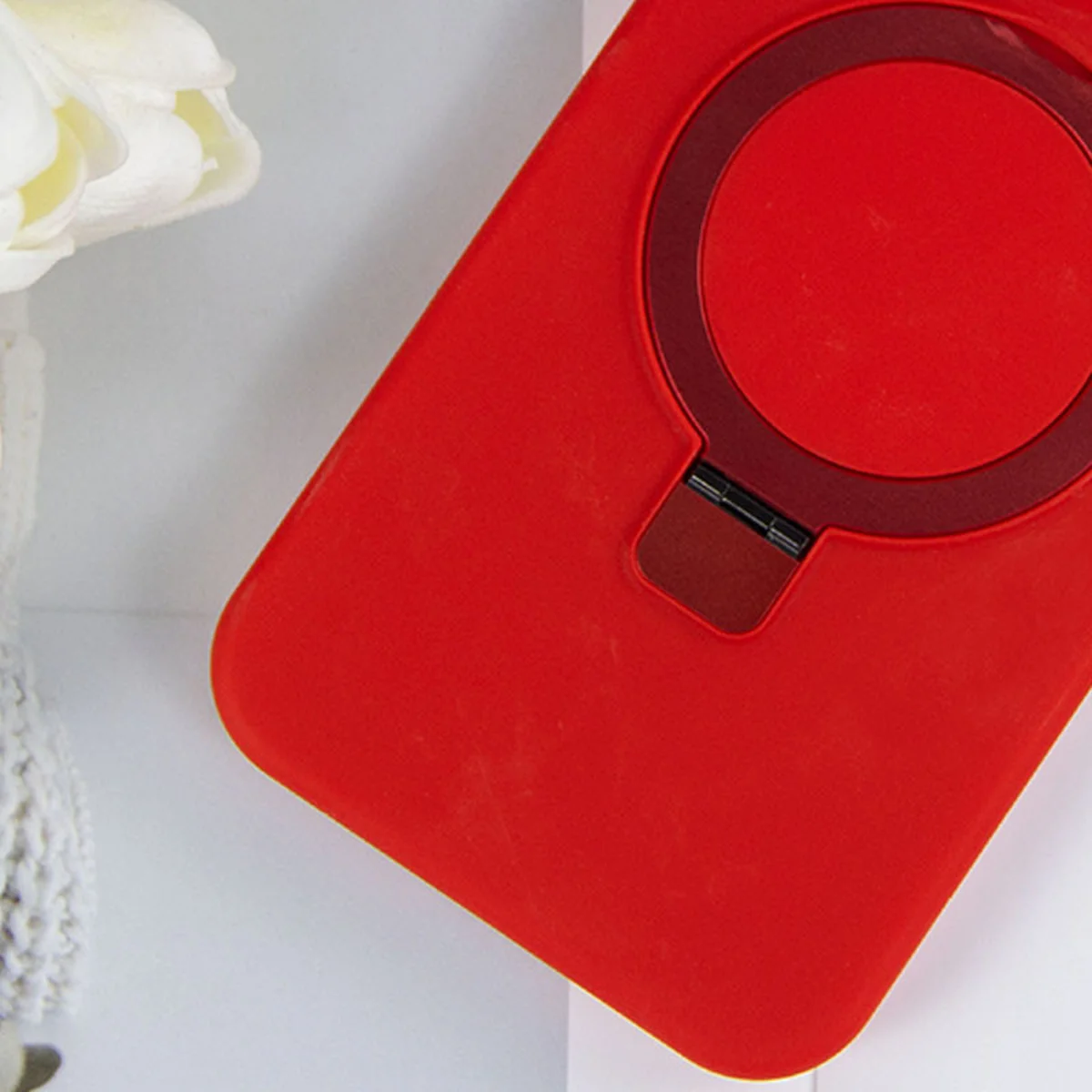 Чехол Silicone Case Full Protective NO LOGO with Ring для Apple iPhone 13 / 14 (6.1") Red