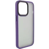 TPU+PC чехол Metal Buttons для Apple iPhone 13 (6.1") Темно-фиолетовый