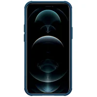 Карбоновая накладка Nillkin Camshield (шторка на камеру) для Apple iPhone 13 (6.1") Синий / Blue
