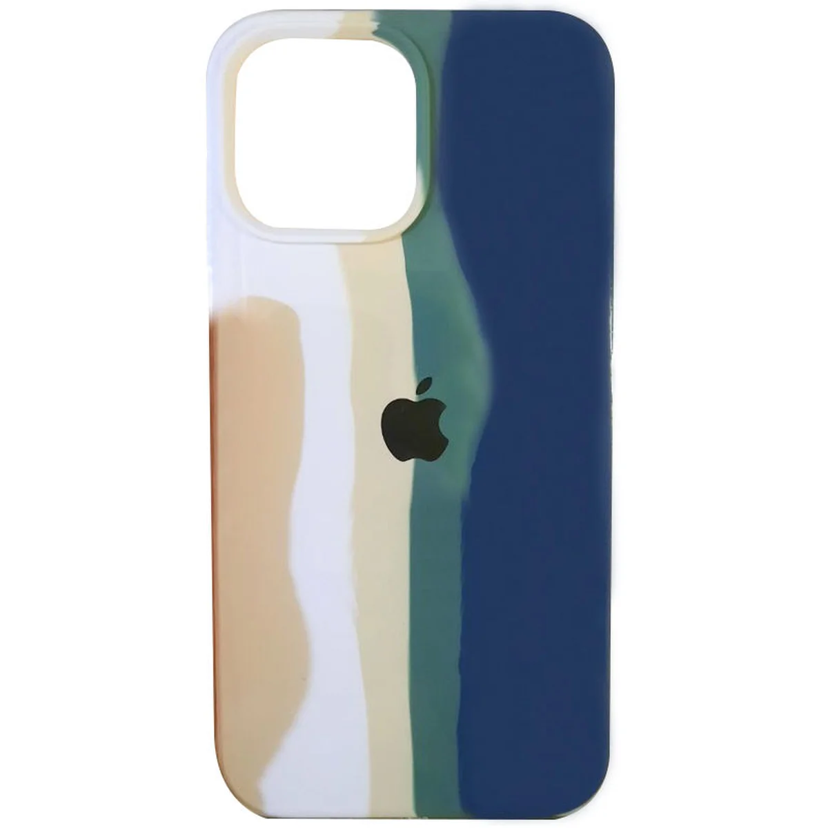 Чохол Silicone case Full Rainbow для Apple iPhone 13 (6.1") Білий / Синій