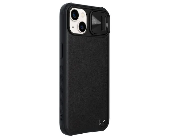 Кожаная накладка Nillkin Camshield Leather (шторка на камеру) для Apple iPhone 13 (6.1") Черный / Black