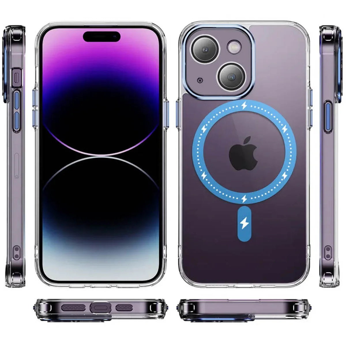 Чехол TPU+PC Colorful with MagSafe для Apple iPhone 13 (6.1") Blue