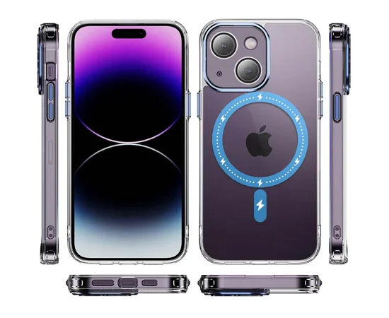 Чохол TPU+PC Colorful with MagSafe для Apple iPhone 13 (6.1") Blue