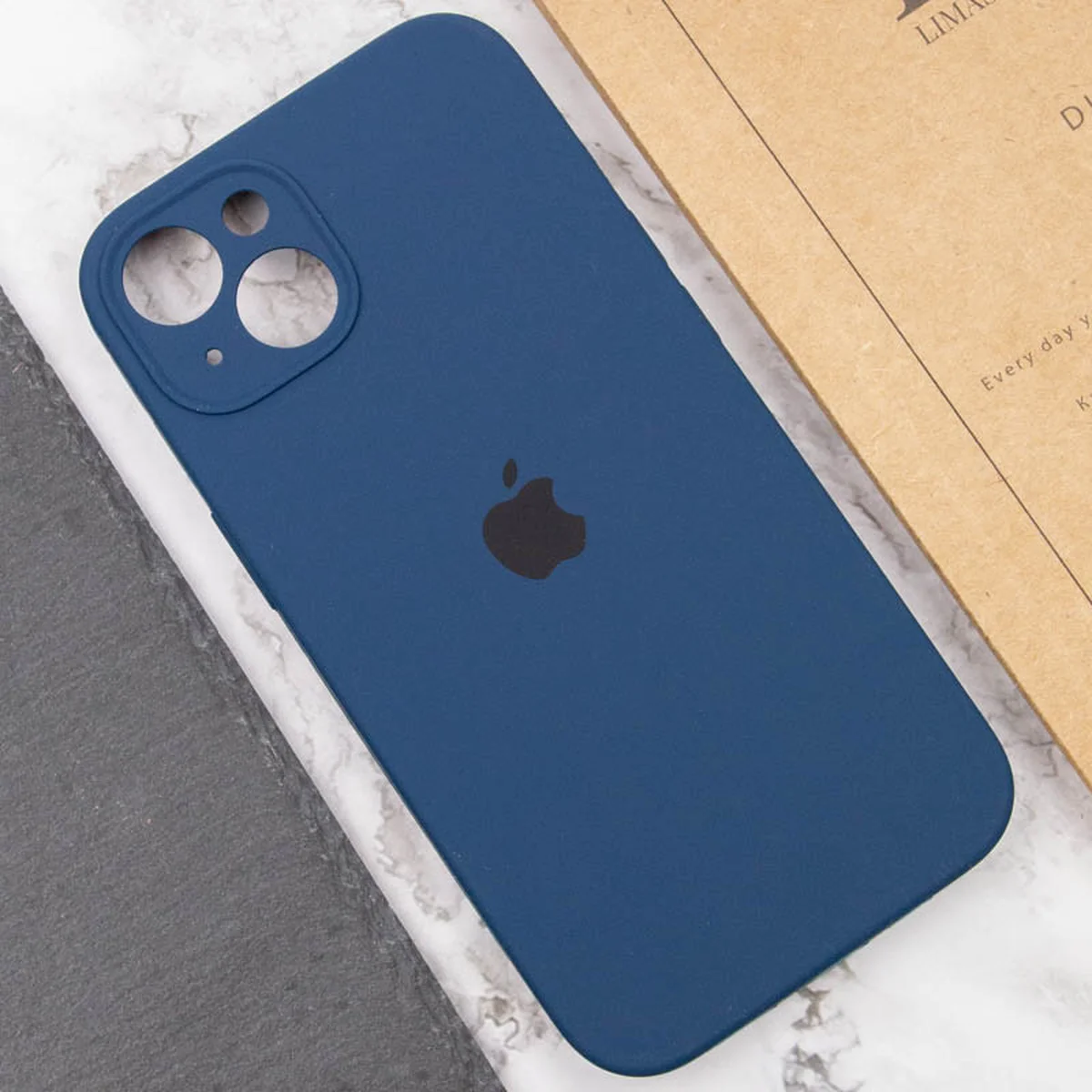 Чехол Silicone Case Full Camera Protective (AA) для Apple iPhone 13 (6.1") Синий / Abyss Blue