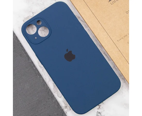 Чехол Silicone Case Full Camera Protective (AA) для Apple iPhone 13 (6.1") Синий / Abyss Blue
