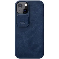 Кожаный чехол (книжка) Nillkin Qin Pro Camshield для Apple iPhone 13 (6.1") Синий