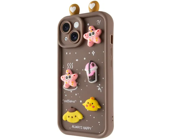 Чехол TPU Toys Case with Ears для Apple iPhone 13 (6.1") Brown
