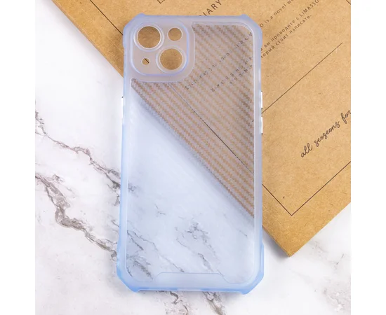 Чехол TPU Ease Carbon color series для Apple iPhone 13 (6.1") Синий / Прозрачный