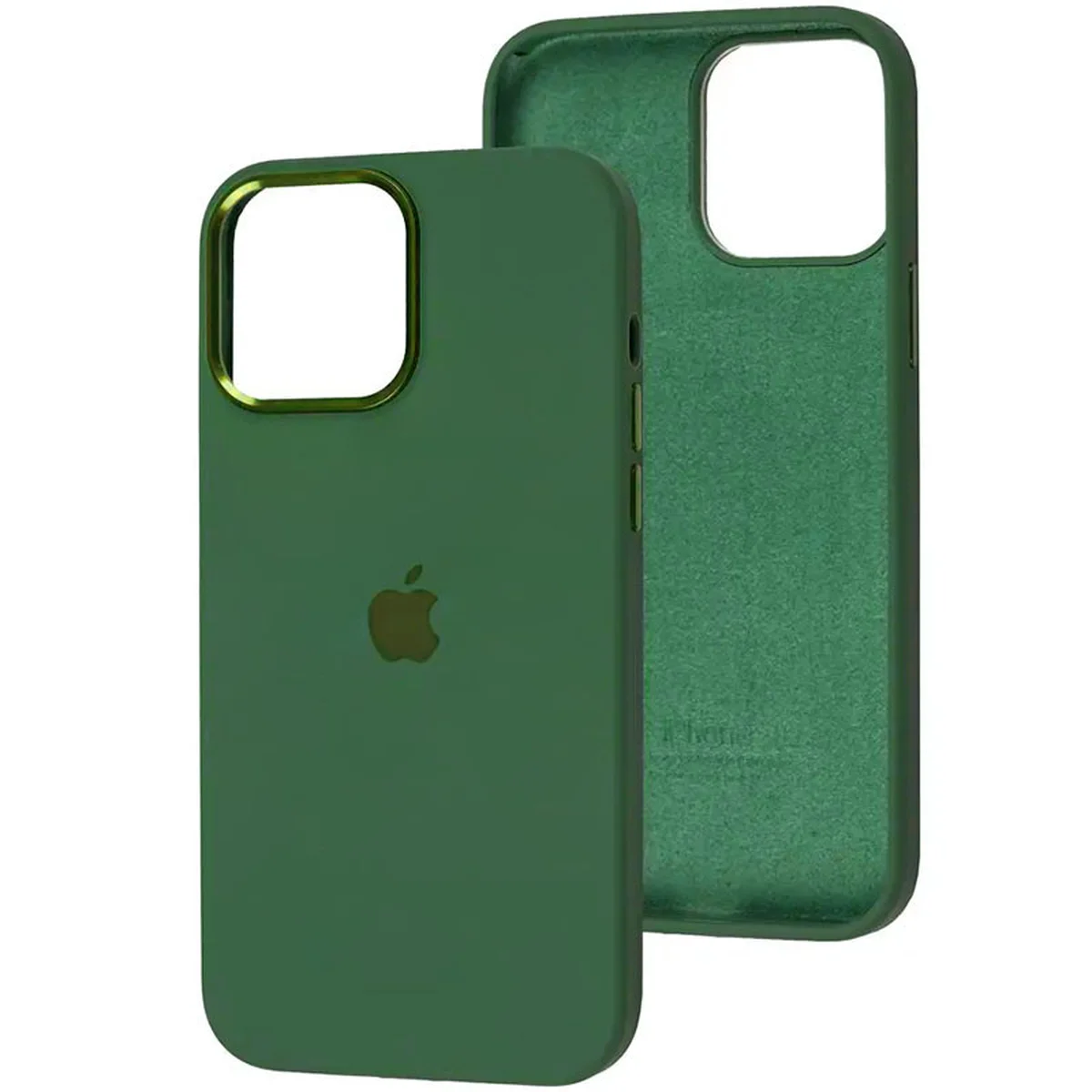 Чехол Silicone Case Metal Buttons (AA) для Apple iPhone 13 (6.1") Зеленый / Clover