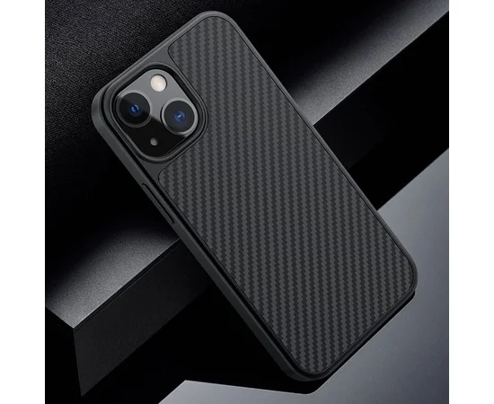 Карбоновая накладка Nillkin Synthetic Fiber series для Apple iPhone 13 (6.1") Черный