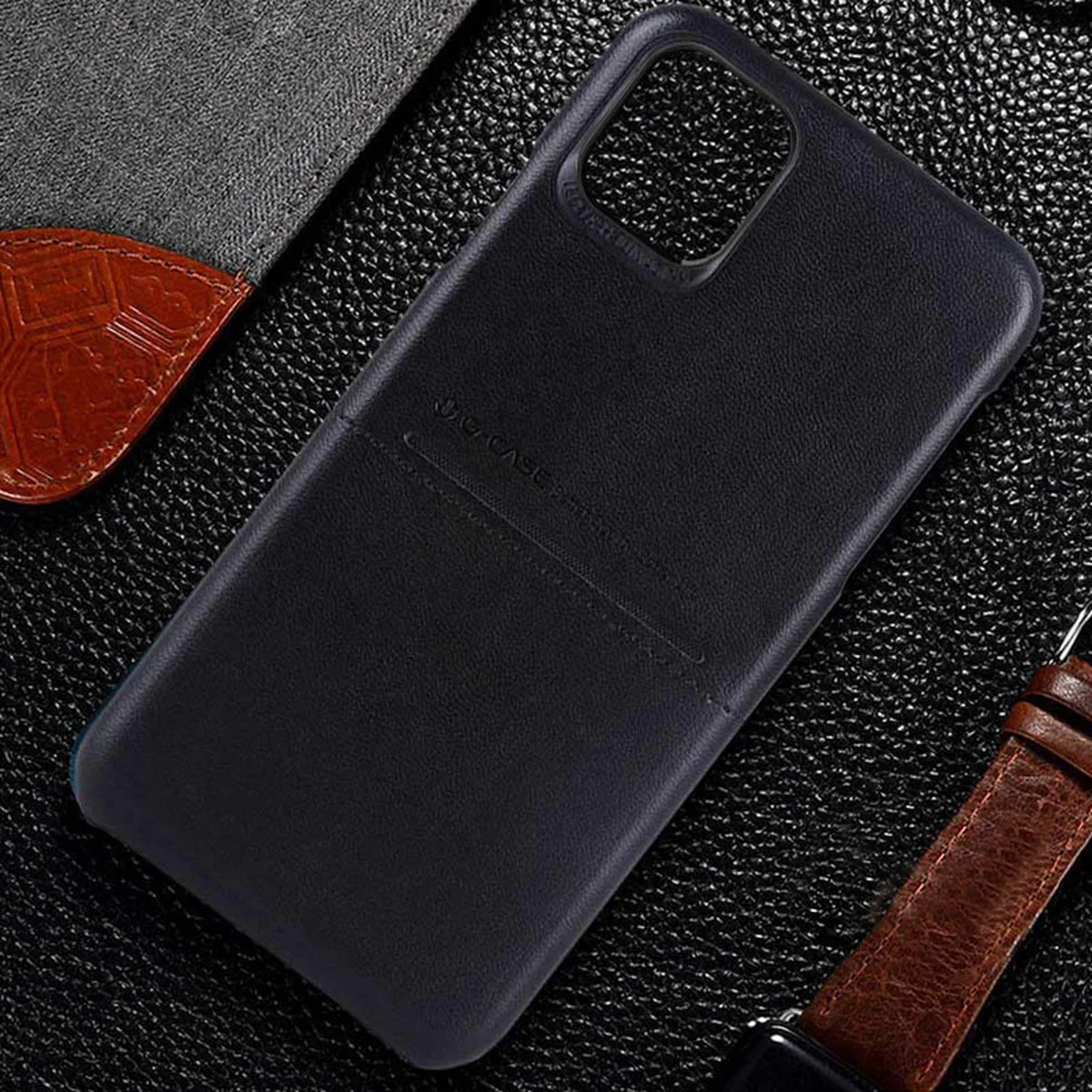 Шкіряна накладка G-Case Cardcool Series для Apple iPhone 13 (6.1") Чорний