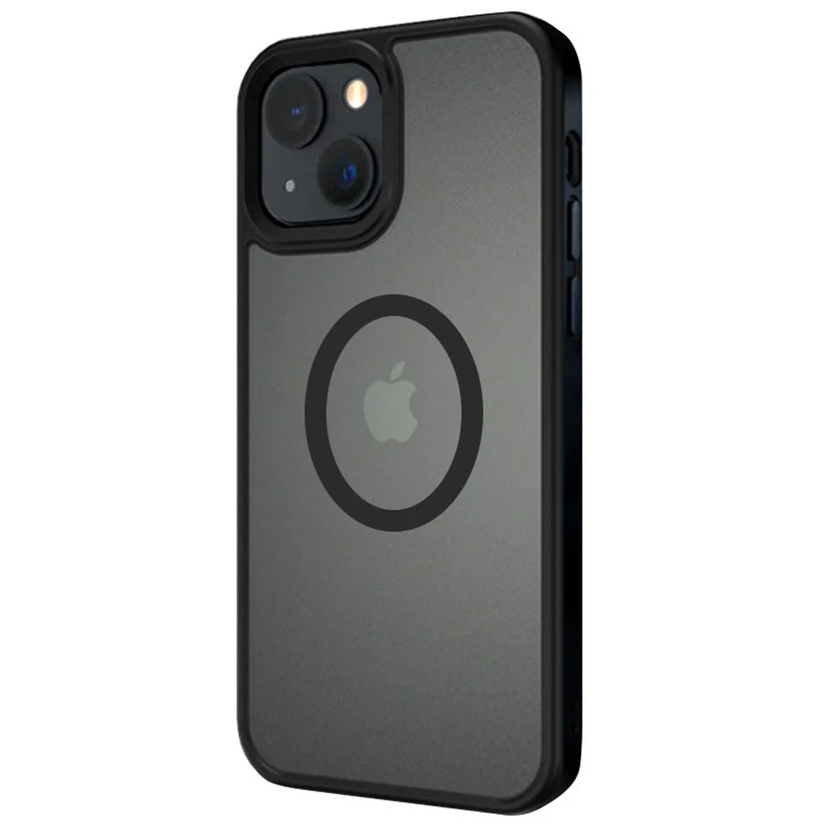 TPU+PC чехол Metal Buttons with MagSafe для Apple iPhone 13 (6.1") Черный