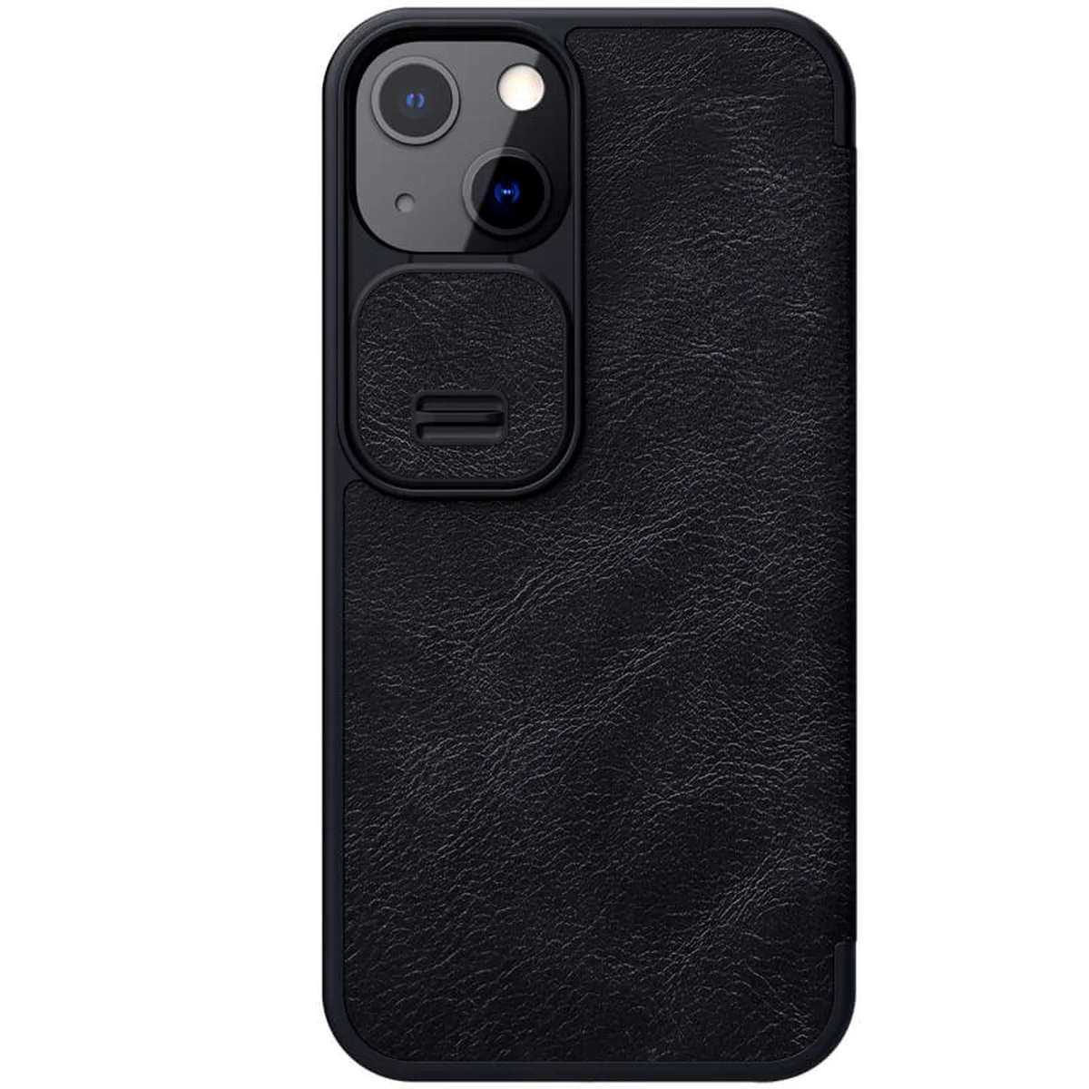 Кожаный чехол (книжка) Nillkin Qin Pro Camshield для Apple iPhone 13 (6.1") Черный