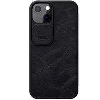 Кожаный чехол (книжка) Nillkin Qin Pro Camshield для Apple iPhone 13 (6.1") Черный