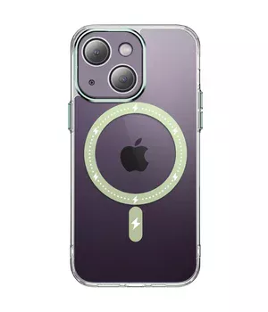 Чохол TPU+PC Colorful with MagSafe для Apple iPhone 13 (6.1") Green